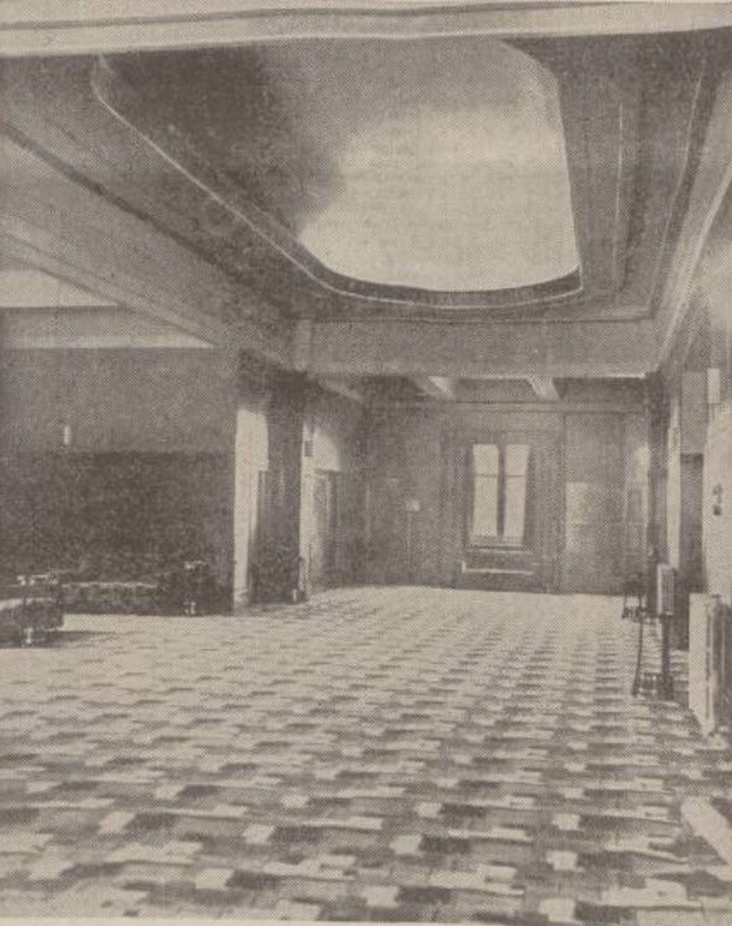 The foyer at the Astoria Cinema before opening in 1934.