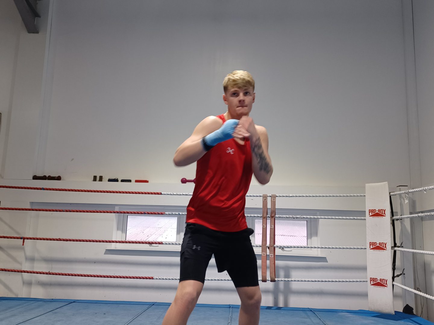 Boxer Fraser Wilkinson training ahead of his Scottish title fight. Image: DCT Media 