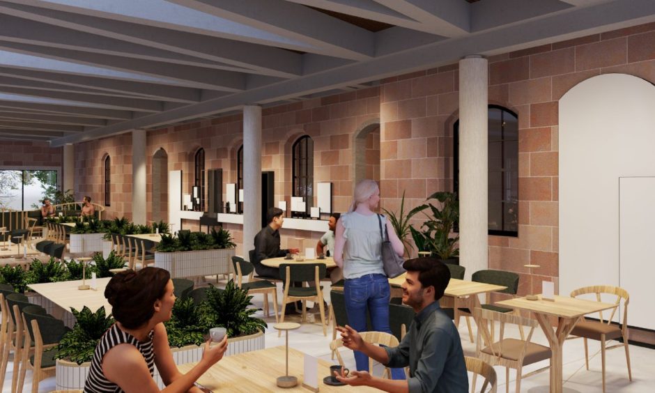 Artist's impression of the cafe in Inverness Castle