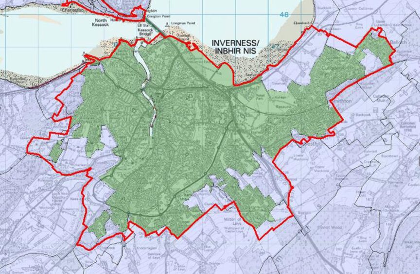 Highland Council's population map of Inverness