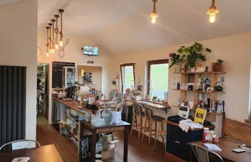 The interior of the Midge Bite Cafe in Achnasheen on the NC500. 
