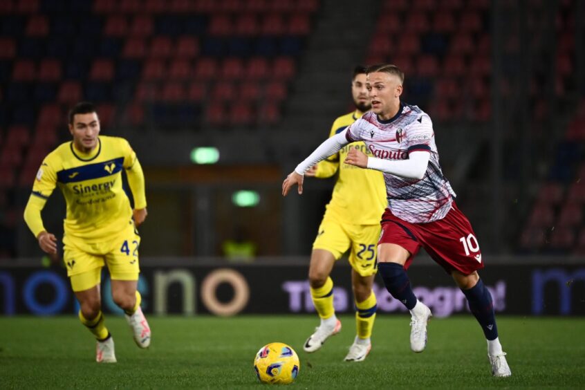 Jesper Karlsson in action for Italian Serie A sideBologna against Verona. Image: Shutterstock.