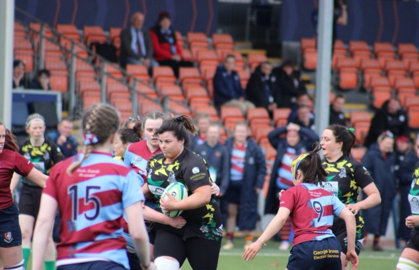 Thurso bowel cancer survivor Hazel playing rugby with the Caithness Krakens.