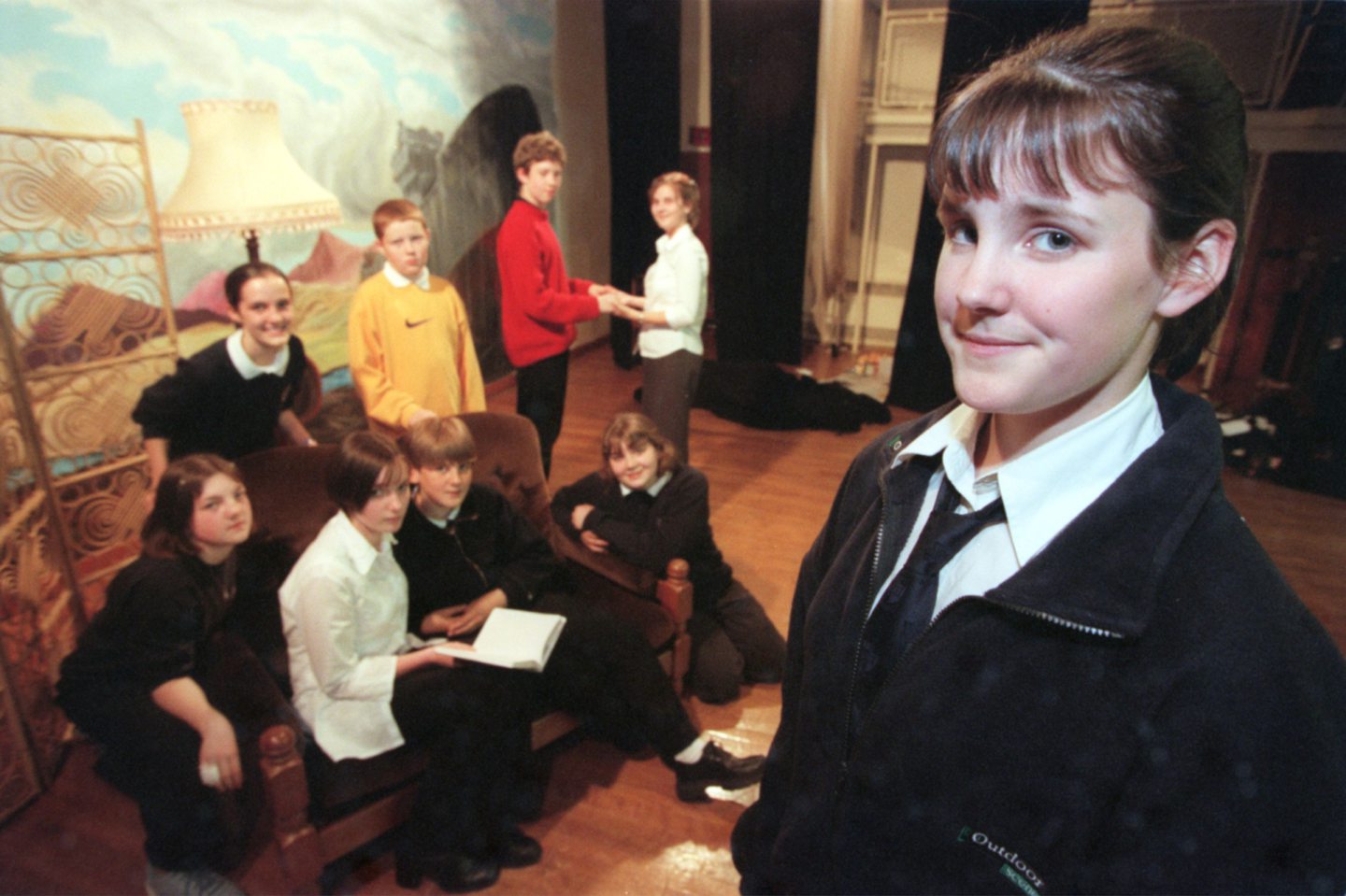 Inverurie Academy pupils posing for photos for a play they were performing