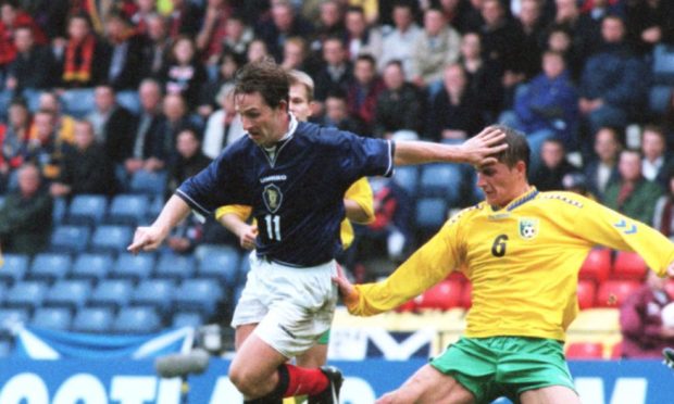 Scotland in action against Lithuania in 1999.