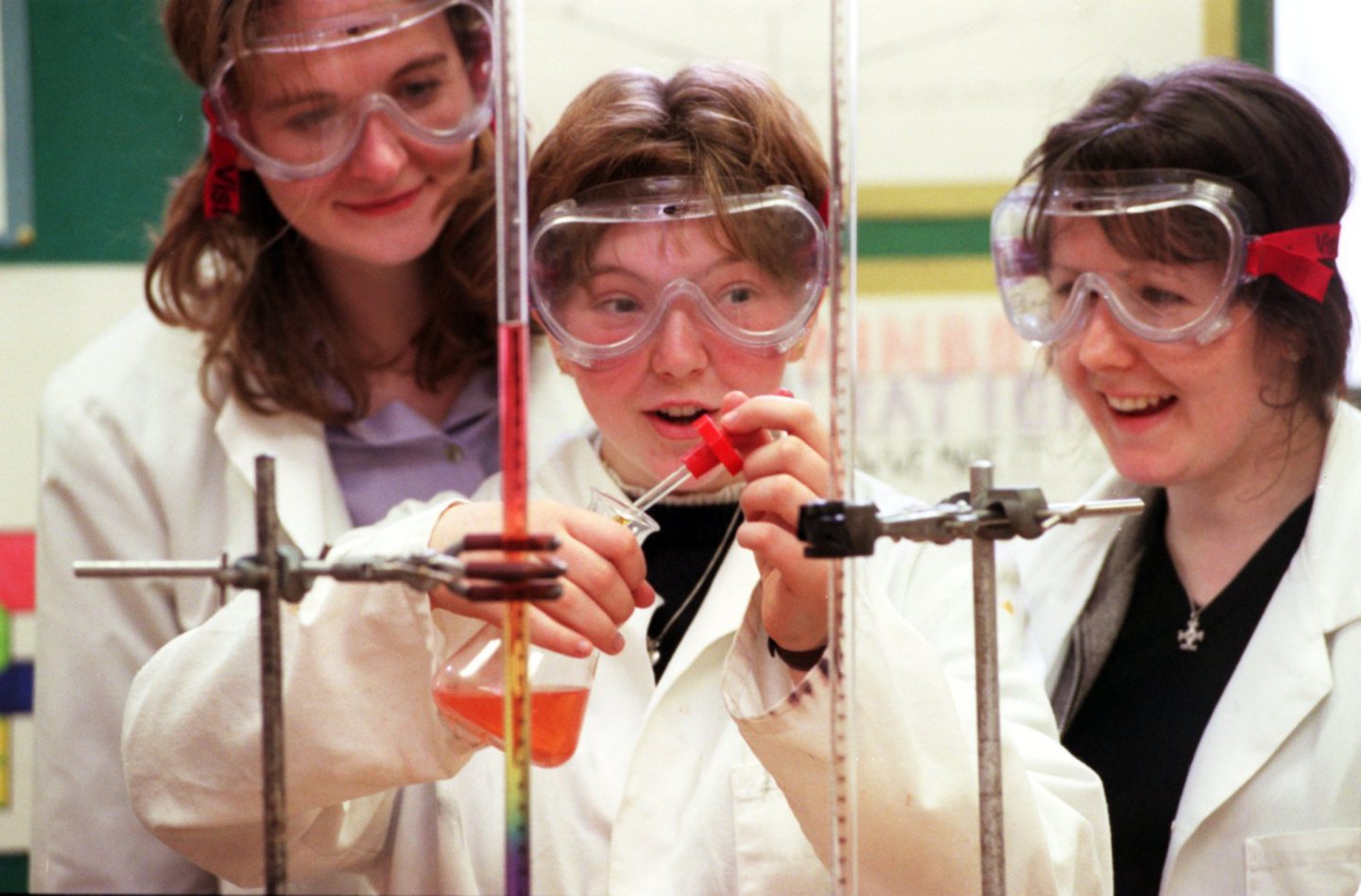 Pupils participating in a science class