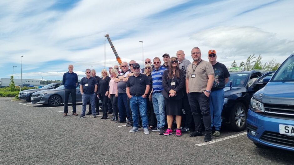 Aberdeen airport taxi drivers protesting the new passenger charge