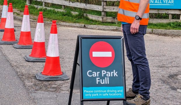 Car Parks are full at The Glenfinnan monument.