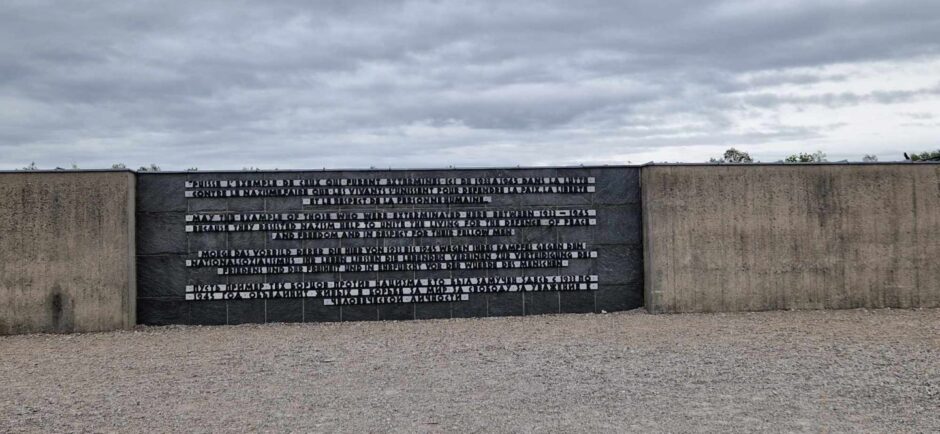 Memorial wall at the camp near Munich.