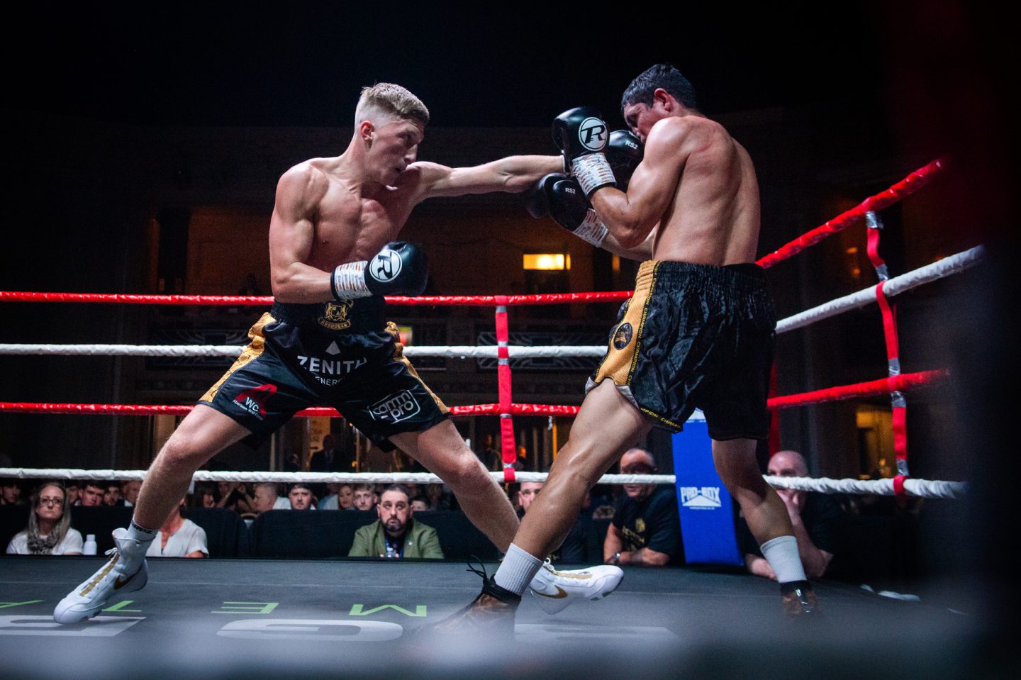 Gregor McPherson fighting Christian Lopes Flores at the Beach Ballroom. Image: Kath Flannery/DC Thomson