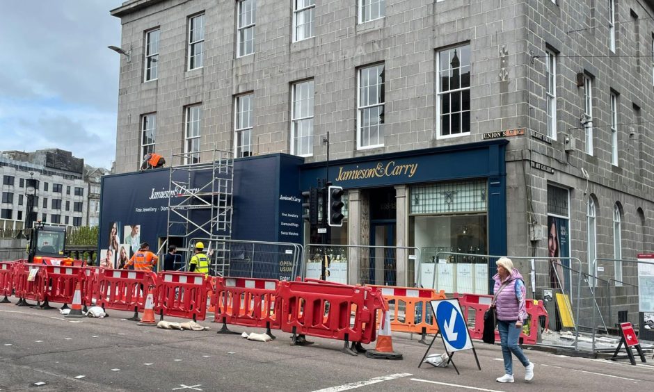 Jamieson and Carry is being renovated on Union Street.