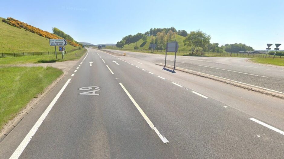 Screenshot of A9 at B851 junction on Google Maps