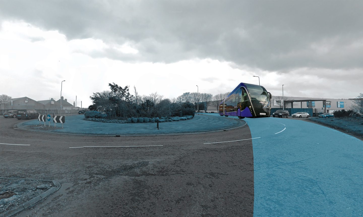 An impression of what the ART could look like on the Murcar Roundabout in Aberdeen