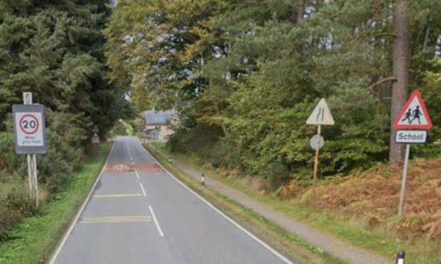To go with story by Jenni Gee. Careless driver Ross McFarlane was doing 50mph in 20mph zone Picture shows; B862 near Aldourie. N/a. Supplied by Google Street View Date; Unknown