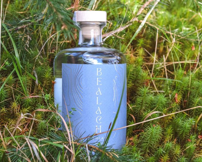 A bottle of Bealach Highland Gin.