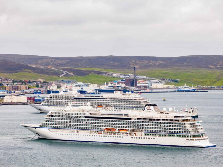 Cruise ship in Lerwick Harbour.