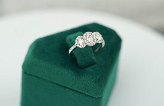 three-stone diamond ring