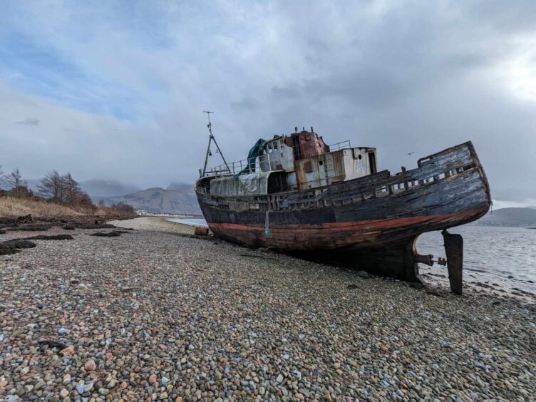 The Old Boat of Caol is one of Scotland's most photographed wrecks. Image: Gayle Ritchie.