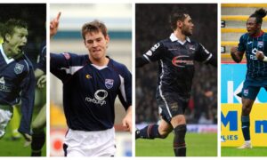 Some of Ross County's home kits from the last 30 years.