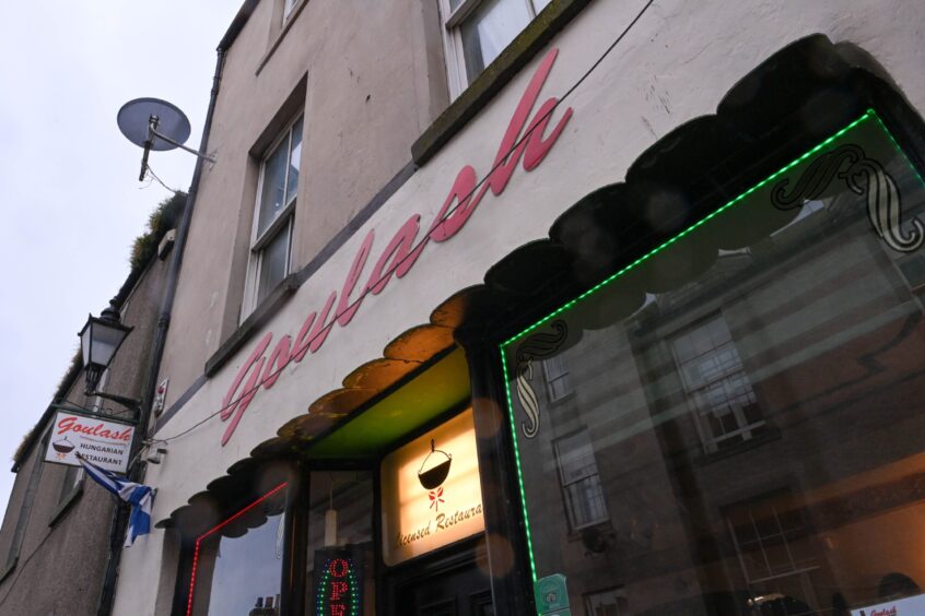 Exterior of Goulash restaurant in Aberdeen.