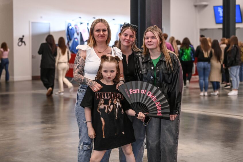 Fans waiting for the Aberdeen Girls Aloud concert to begin