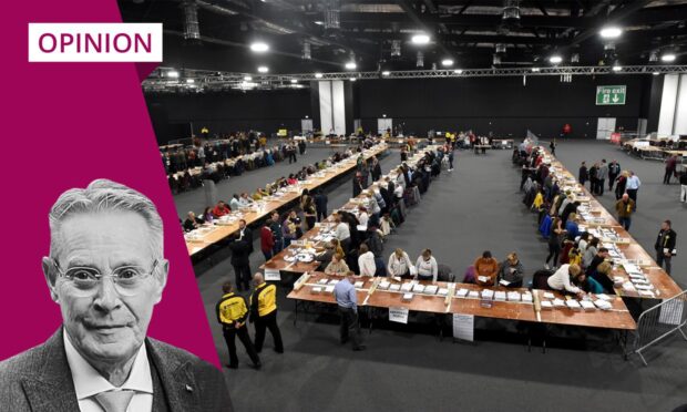 The general election vote count underway at Aberdeen's P&J Live in 2019. Image: Kenny Elrick/DC Thomson