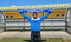 New Strathspey Thistle signing Doguie Doeimassei Muller pictured at Seafield Park. Pictures courtesy of Strathspey Thistle FC.