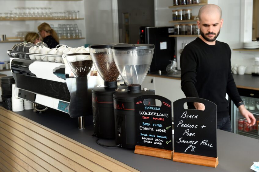 Inside Aberdeen coffee roaster Figment Coffee. 