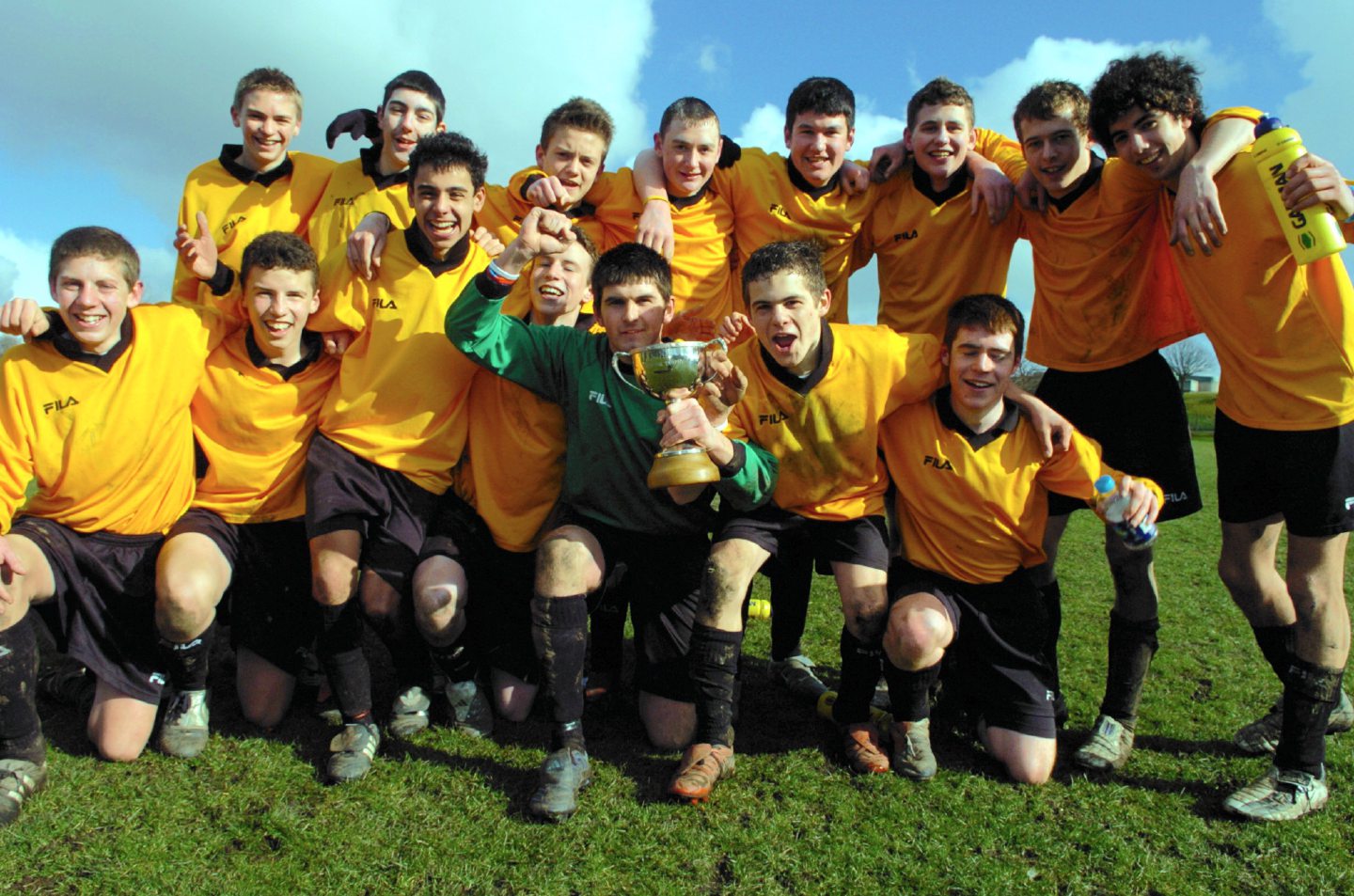 Inverurie Academy team posing for photos with a trophy
