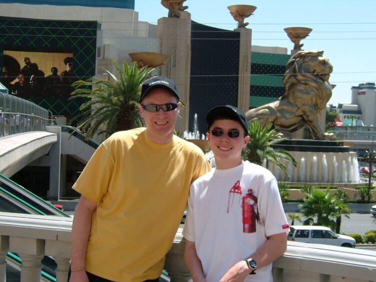 Ivor and Eoin Smith on holiday. 