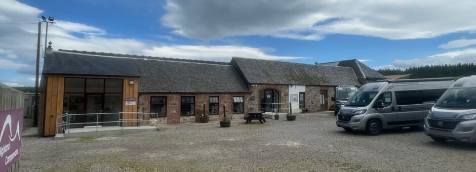 Highland Campervans' base in Dalcross, near Inverness.