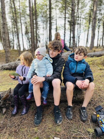 The kids enjoying the outdoors.