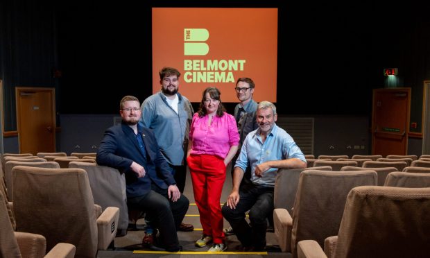 Picture shows (L-R): James Erwin, Jacob Campbell, Catriona Tanner, Dallas King, Murray Dawson in Screen 1 at the Belmont Cinema in Aberdeen.