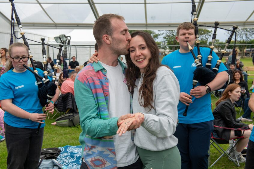 Italian couple become engaged at Midsummer Beer Happening.