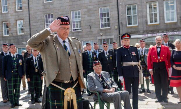 Major Grenville Irvine-Fortescue at the 80th anniversary commemoration of D-Day in Aberdeen in June 1944. Pic: AJL.