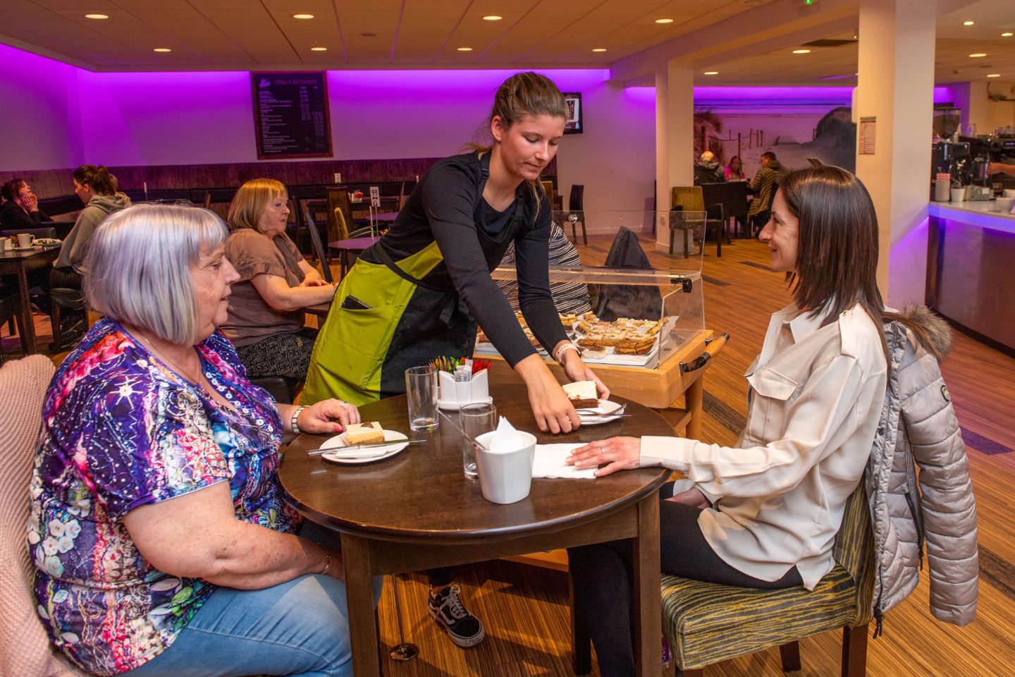 Tray bakes being served directly from the hostess trolley at the Fraserburgh venue.