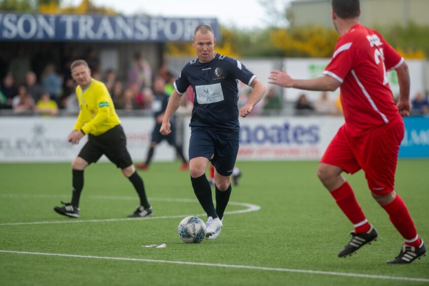 Kenny Miller in action for Scotland for Craig Brown Cup.