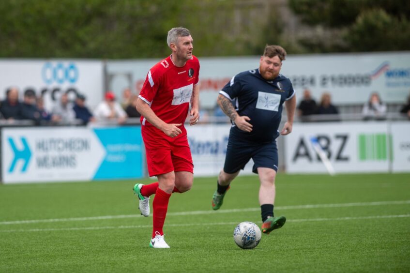 Zander Diamond looks to start an attack for Aberdeen at Craig Brown Charity Cup event.