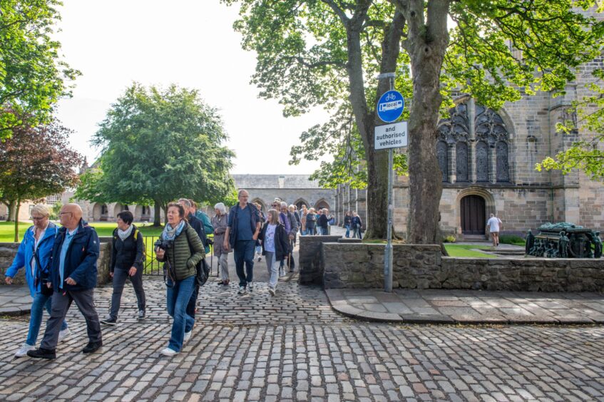 German tourists visit Old Aberdeen for the day as part of their cruise ship holiday. Image: Kami Thomson/DC Thomson