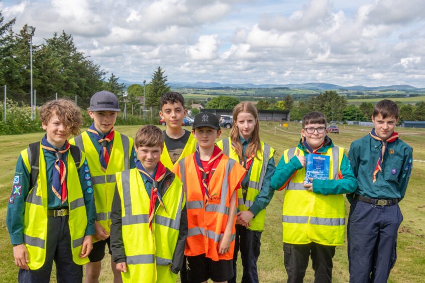 1st Daviot and Oldmeldrum Scouts who run the car park for the games.