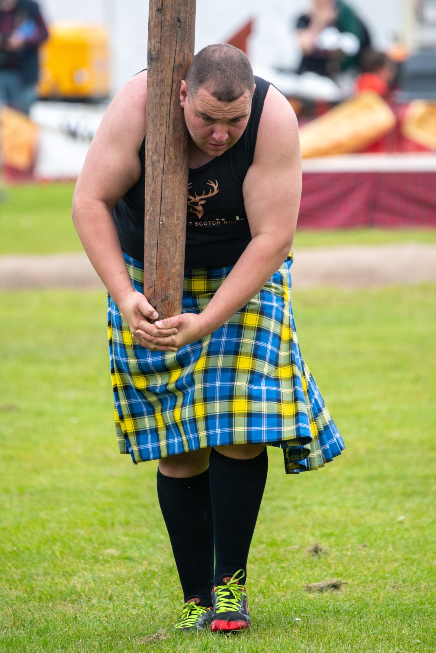 Rory Mathieson tossing the caber.