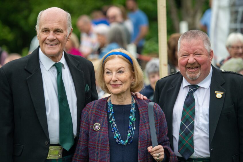 Chairman Doug Petrie (right) with David Rintoul and Vivian Heilbron.