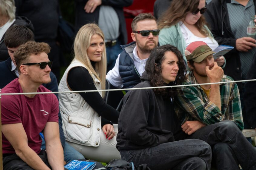 Crowds watching the competitors in Oldmeldrum. 