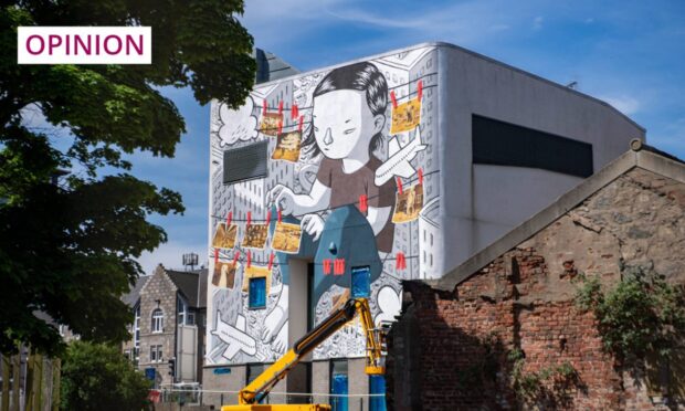 One of 2024's new Nuart murals on Aberdeen Health Village, created by Millo. Image: Kath Flannery/DC Thomson