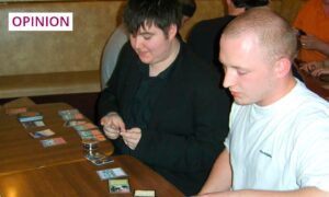 Jamie Ross and friend Andrew playing cards in their teen years. Image: Ian Dyga