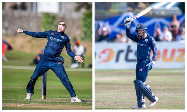 Michael Leask, left, and Matthew Cross, right, are Aberdeen's two cricketers in the Scotland T20 World Cup squad.
Image created on June 6 2024.