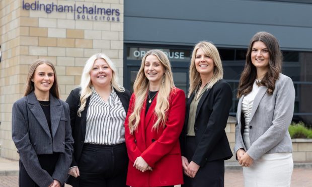 Ledingham Chalmers' new starts in Inverness: l-r Bethany Chisholm, Eve Cooper, Christina McKerrow, Lisa Sime and Amy Manson. Image: Ledingham Chalmers