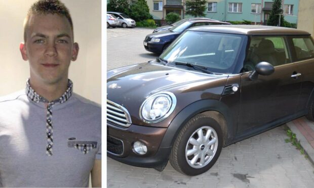Andrew Duncan was driving a black Mini Cooper during the incident. Image: Facebook / Shutterstock