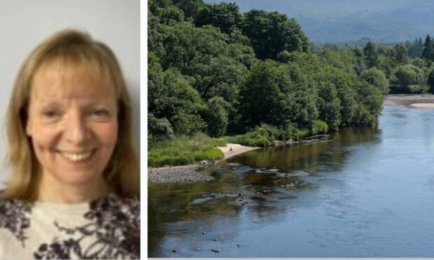 Dr Julia Hamilton and the River Spey near Aviemore. Image: Whitefriars Green Practice/Sandy McCook/DC Thomson