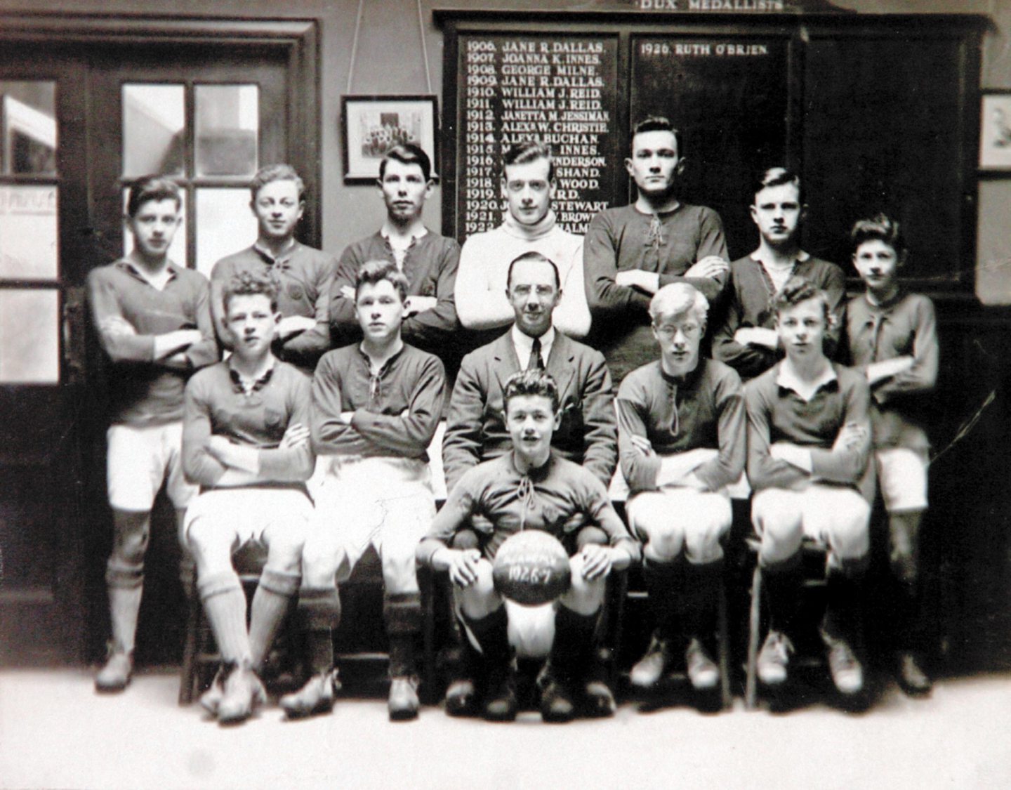One of the photos of Inverurie Academy football team in 1926